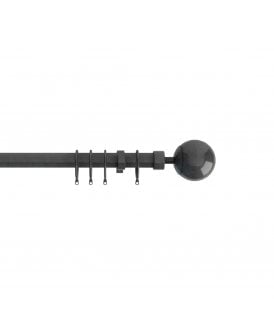 22-25mm Finesse Ball End Metal Curtain Pole Set - Gun Metal Grey