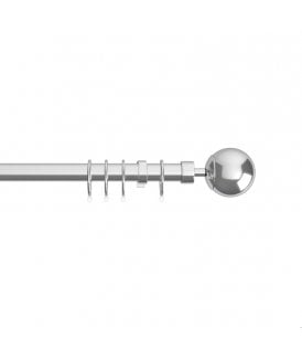 22-25mm Finesse Ball End Metal Curtain Pole Set - Satin Silver