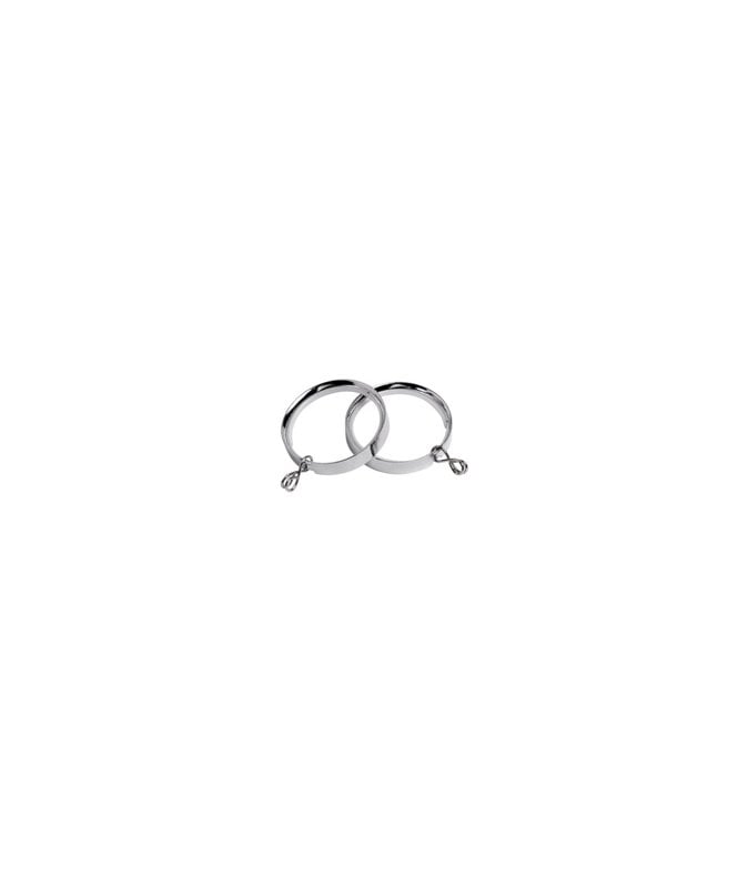 28mm Flat Lined Metal Curtain Rings - Chrome