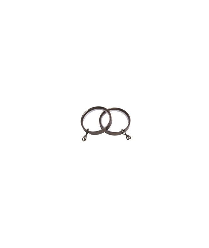 28mm Flat Lined Metal Curtain Rings - Polished Graphite
