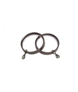 28mm Flat Lined Metal Curtain Rings - Polished Graphite