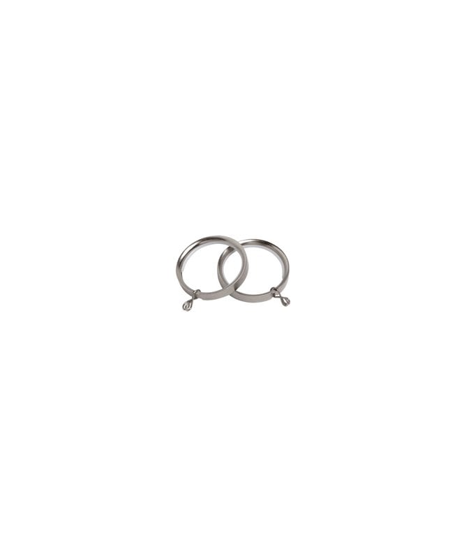 28mm Flat Lined Metal Curtain Rings - Satin Silver