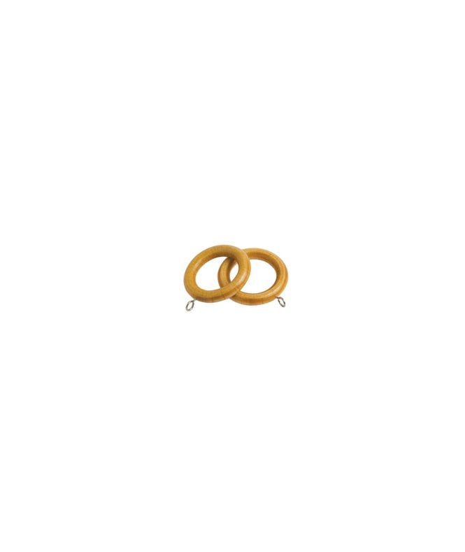 28mm Plastic Curtain Rings for Wooden Curtain Poles - Antique Pine