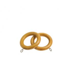28mm Plastic Curtain Rings for Wooden Curtain Poles - Antique Pine