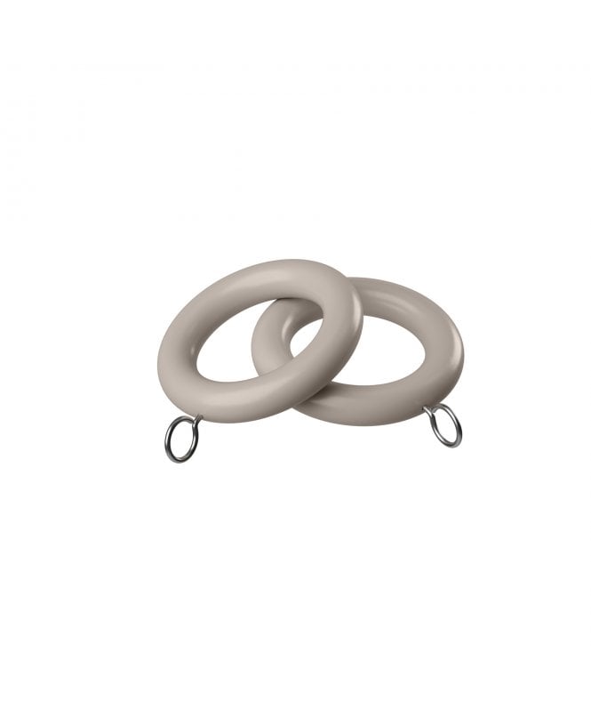 28mm Plastic Curtain Rings for Wooden Curtain Poles - Grey