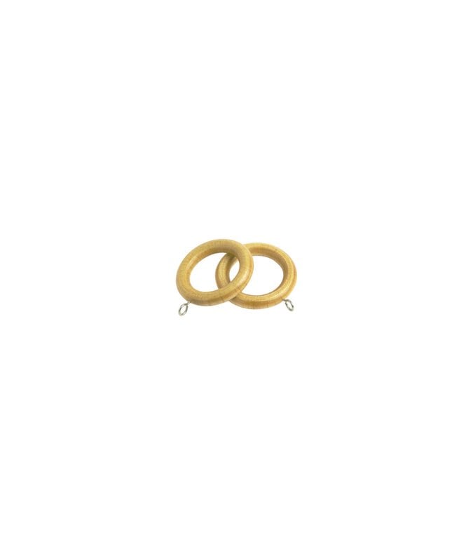 28mm Plastic Curtain Rings for Wooden Curtain Poles - Light Ash