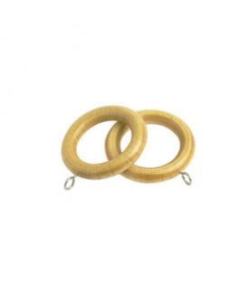 28mm Plastic Curtain Rings for Wooden Curtain Poles - Light Ash