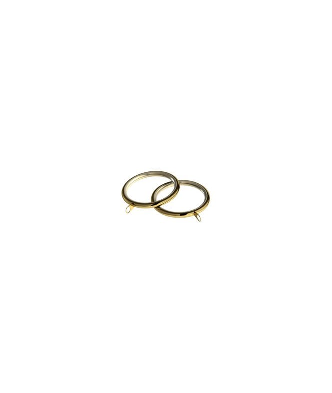 28mm Standard Lined Metal Curtain Rings - Bright Brass