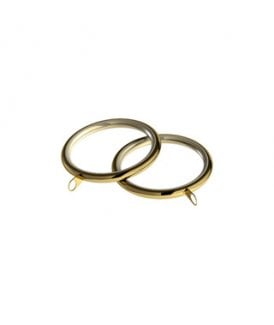 28mm Standard Lined Metal Curtain Rings - Bright Brass