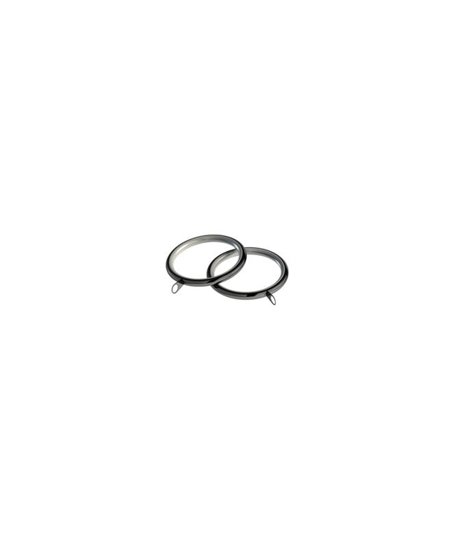 28mm Standard Lined Metal Curtain Rings - Polished Graphite