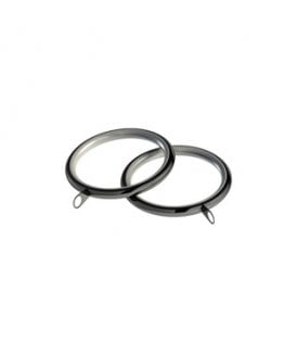 28mm Standard Lined Metal Curtain Rings - Polished Graphite