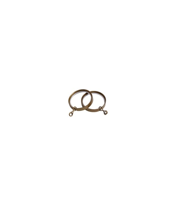 35mm Flat Lined Metal Curtain Rings - Antique Brass