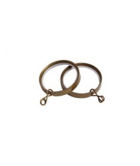 35mm Flat Lined Metal Curtain Rings - Antique Brass