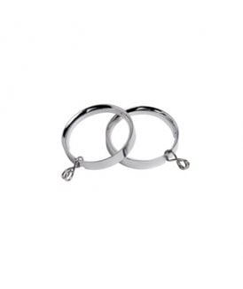 35mm Flat Lined Metal Curtain Rings - Chrome