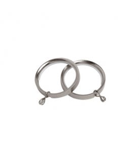 35mm Flat Lined Metal Curtain Rings - Satin Silver