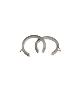 35mm Flat Lined Metal Passing Curtain Rings - Satin Silver