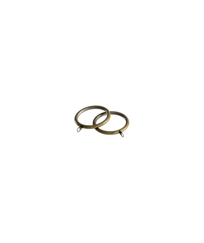 35mm Standard Lined Metal Curtain Rings - Antique Brass