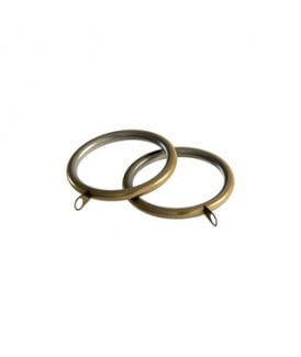 35mm Standard Lined Metal Curtain Rings - Antique Brass