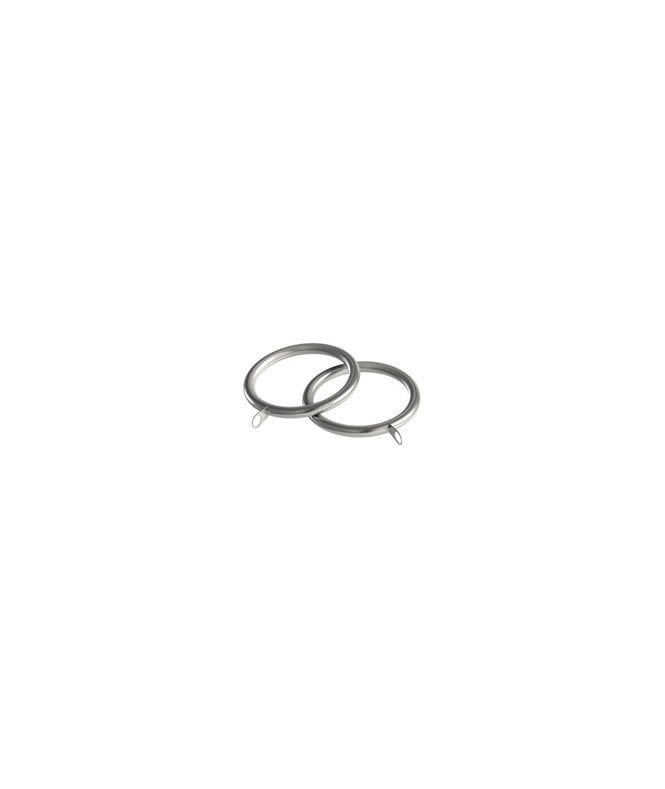 35mm Standard Lined Metal Curtain Rings - Satin Silver