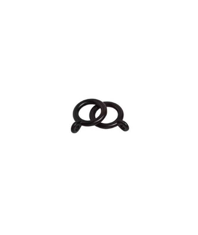Black Plastic Curtain Rings (13 - 16mm) Packs Of 6