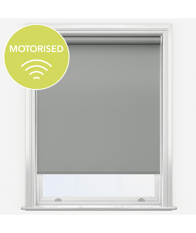 Dark Grey Motorised Thermal Blackout Roller Blinds (160cm Length)