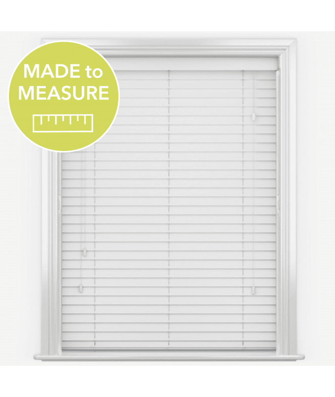 Faux Wood Expresions Snow White Venetian Blinds With Strings