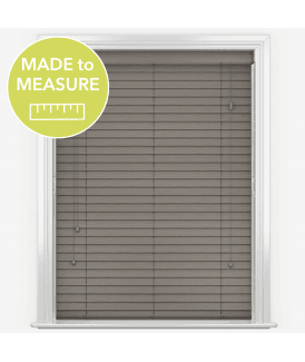 Faux Wood Impressions Ash Grey Venetian Blinds With Strings