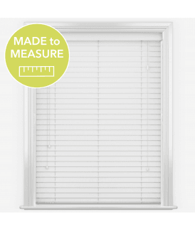 Faux Wood Impressions Ice White Venetian Blinds With Strings