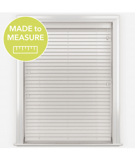 Faux Wood Impressions Soft White Venetian Blinds With Strings