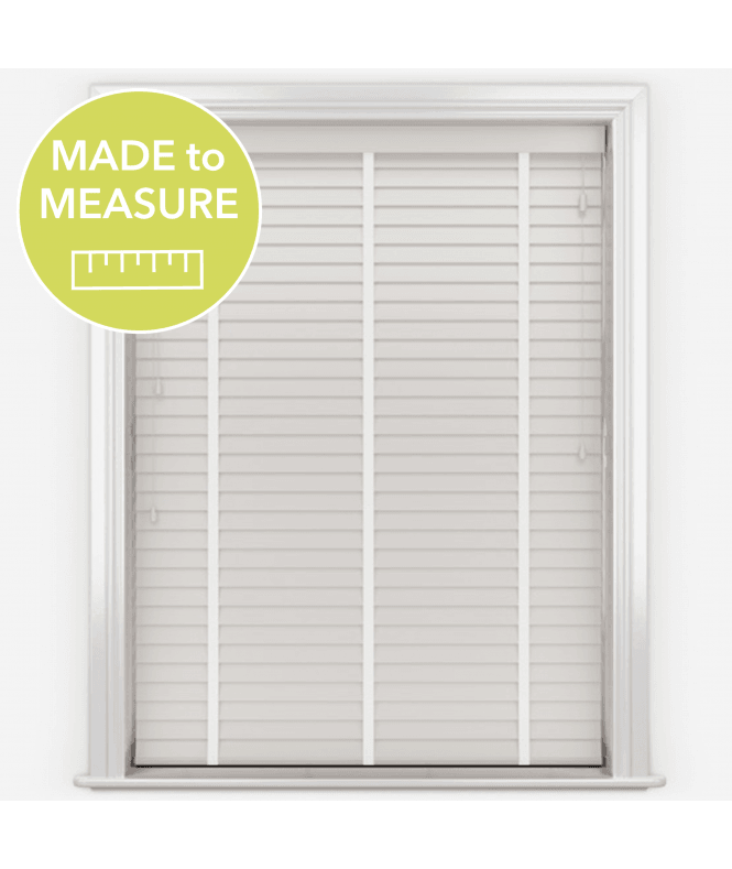 Faux Wood Impressions Soft White Venetian Blinds With Tapes