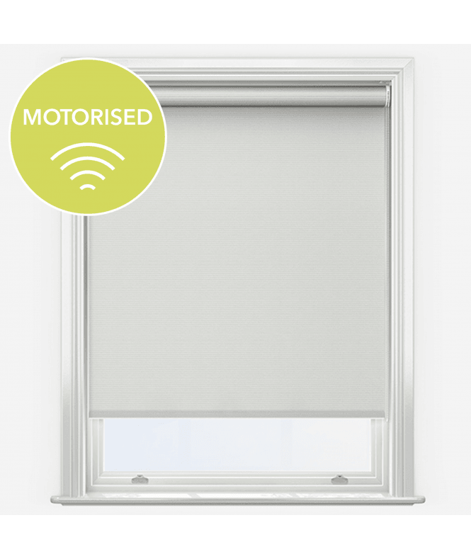 Light Grey Motorised Thermal Blackout Roller Blinds (160cm Length)