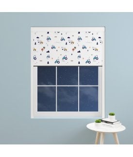 Made to Measure BlocOut™ 100% Blackout Blind in Blue Tractor