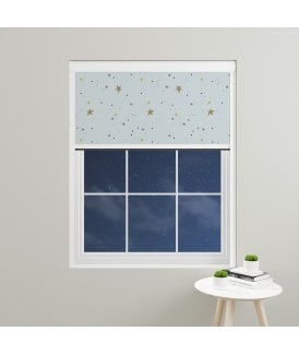 Made to Measure BlocOut™ 100% Blackout Blind in Crafty Stars Blue