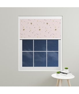 Made to Measure BlocOut™ 100% Blackout Blind in Crafty Stars Pink