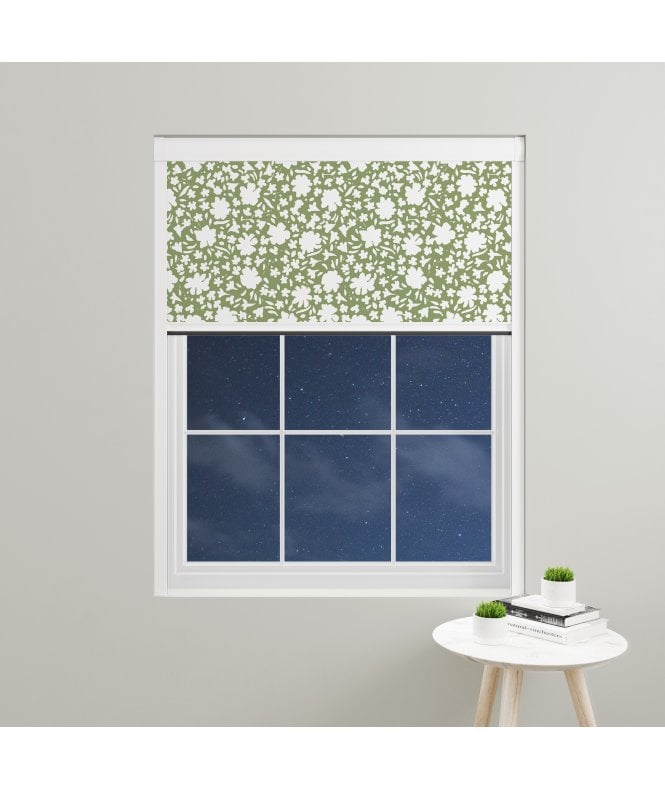 BlocOut™ Made to Measure  100% Blackout Blind in Daisy Stencil Fern