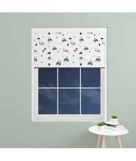 Made to Measure BlocOut™ 100% Blackout Blind in Green Tractor