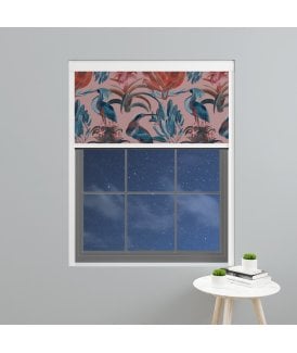 Made to Measure BlocOut™ 100% Blackout Blind in Heron and Bromelia Pink