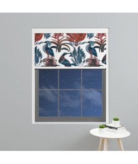 Made to Measure BlocOut™ 100% Blackout Blind in Heron and Bromelia White