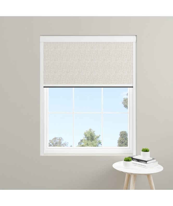 BlocOut™ Made to Measure  100% Blackout Blind in Herringbone Natural