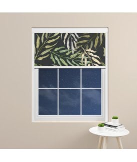 Made to Measure BlocOut™ 100% Blackout Blind in Large Palms Dark