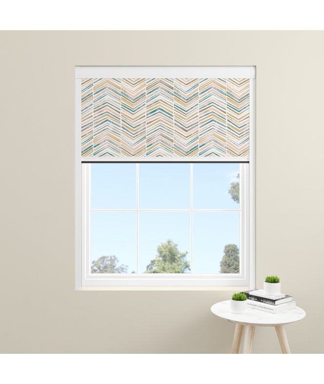 BlocOut™ Made to Measure  100% Blackout Blind in Simple Watercolour Chevron