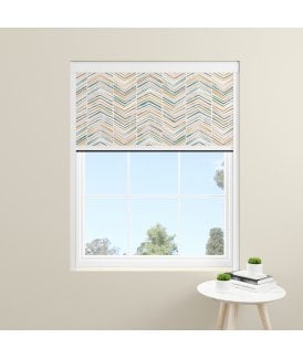 Made to Measure BlocOut™ 100% Blackout Blind in Simple Watercolour Chevron