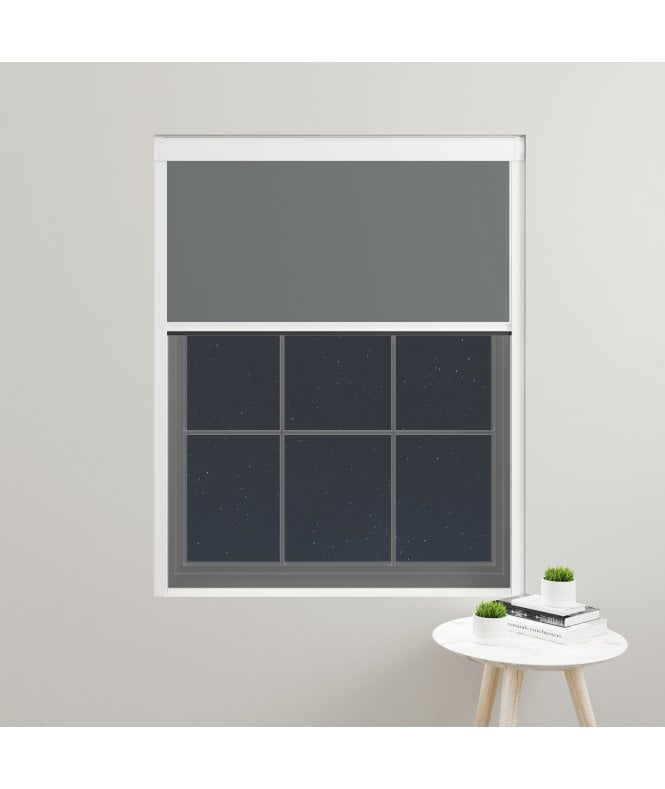 BlocOut™ Made to Measure  100% Blackout Blind in Smouldering Charcoal