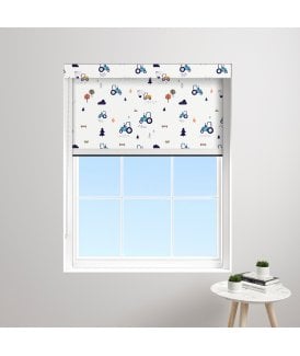 Made to Measure BlocOut™XL 100% Blackout Blind in Blue Tractor