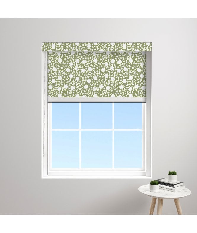BlocOut™ Made to Measure XL 100% Blackout Blind in Daisy Stencil Fern