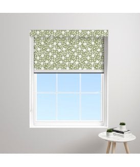 Made to Measure BlocOut™XL 100% Blackout Blind in Daisy Stencil Fern