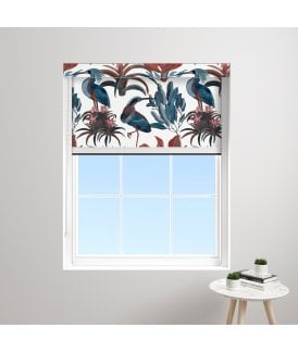 Made to Measure BlocOut™XL 100% Blackout Blind in Heron and Bromelia White