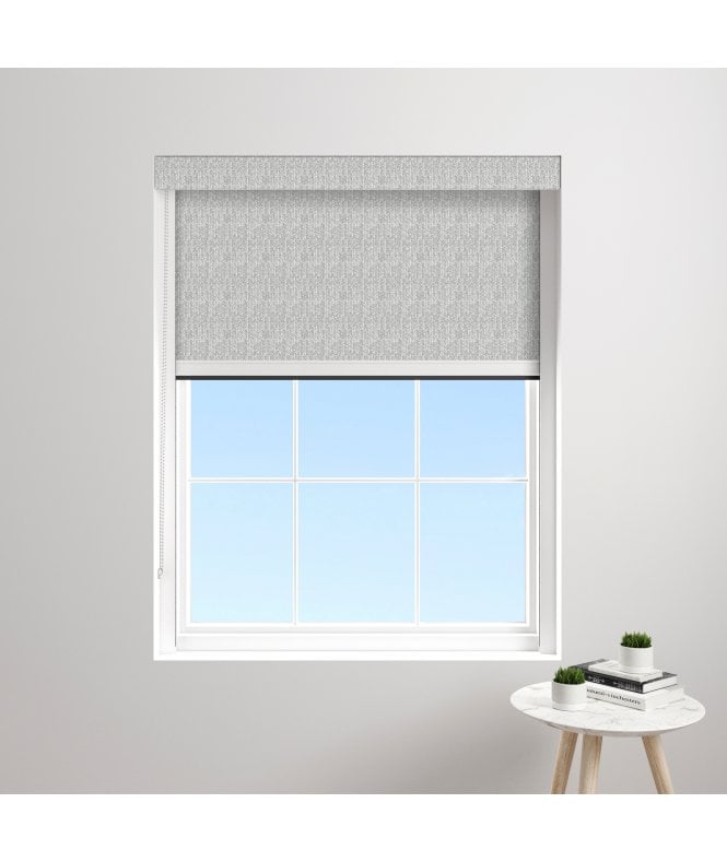 BlocOut™ Made to Measure XL 100% Blackout Blind in Herringbone Grey