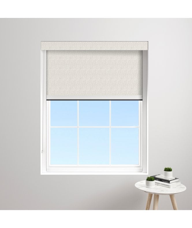 BlocOut™ Made to Measure XL 100% Blackout Blind in Herringbone Natural