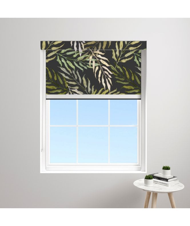 BlocOut™ Made to Measure XL 100% Blackout Blind in Large Palms Dark